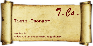 Tietz Csongor névjegykártya